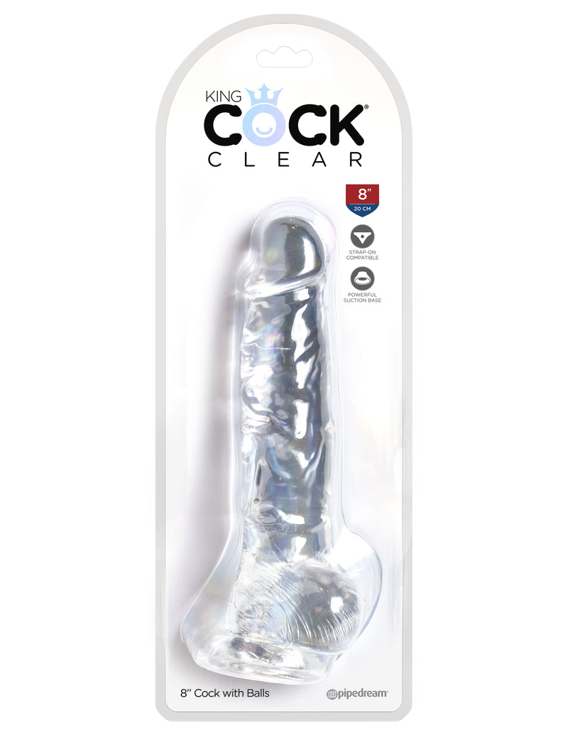 "King Cock Clear 8 Inch Cock With Balls PD5756-20"