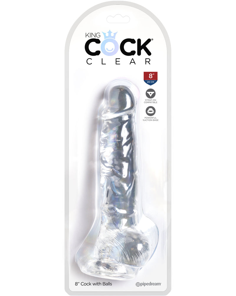 "King Cock Clear 8 Inch Cock With Balls PD5756-20"