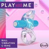 Play With Me  Bull Vibrating C-Ring - Blue