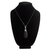 10x Vibrating Silicone Teardrop Necklace - Black