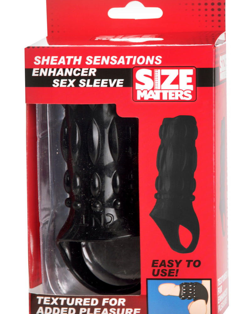 Sheath Sensations Enhancer Sex Sleeve - Black