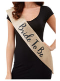 "Deluxe Glitter Bride to Be Sash - Black and Gold FV-52193"