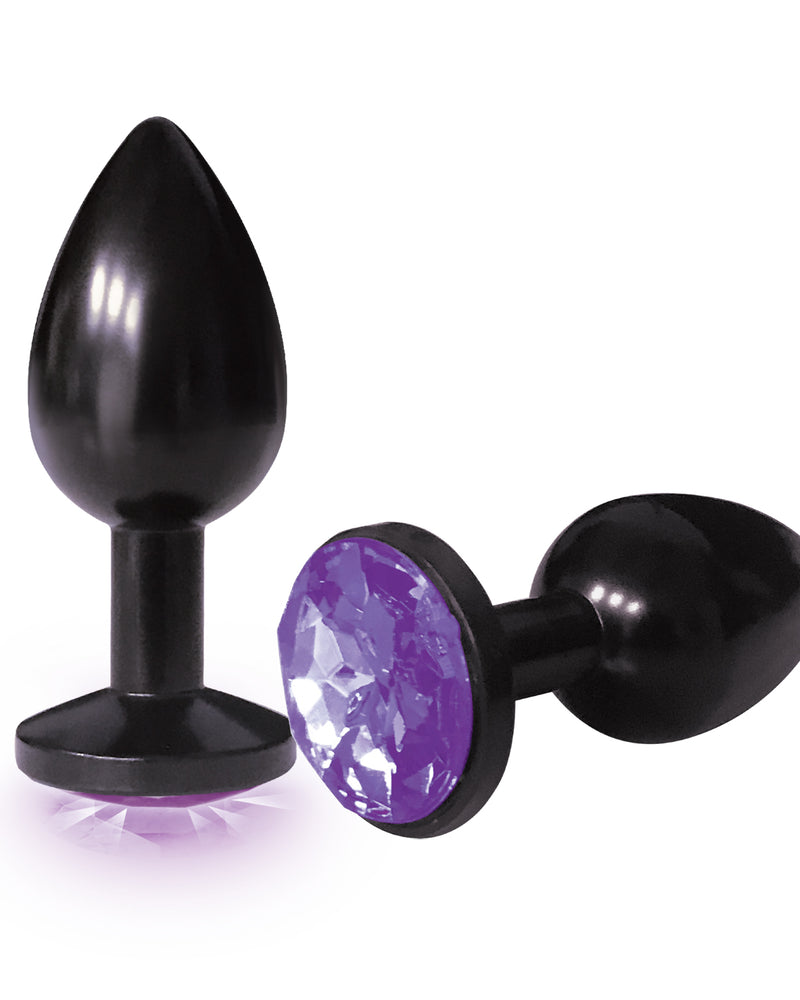 "The 9's the Silver Starter Anodized Bejeweled Stainless Steel Plug - Violet ICB2612-2"