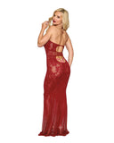 "Bodystocking Gown Dmnd - One Size - Red DG-0487-OXBLOS"