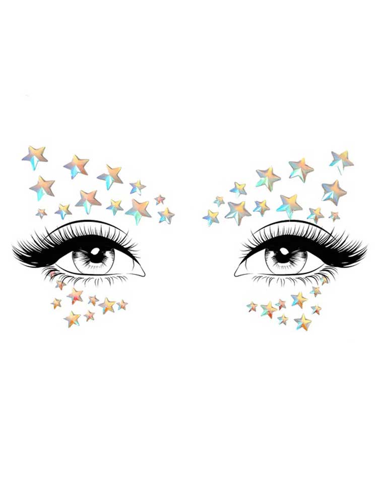 "Celeste Glow in the Dark Face Jewels Sticker LA-EYE045"