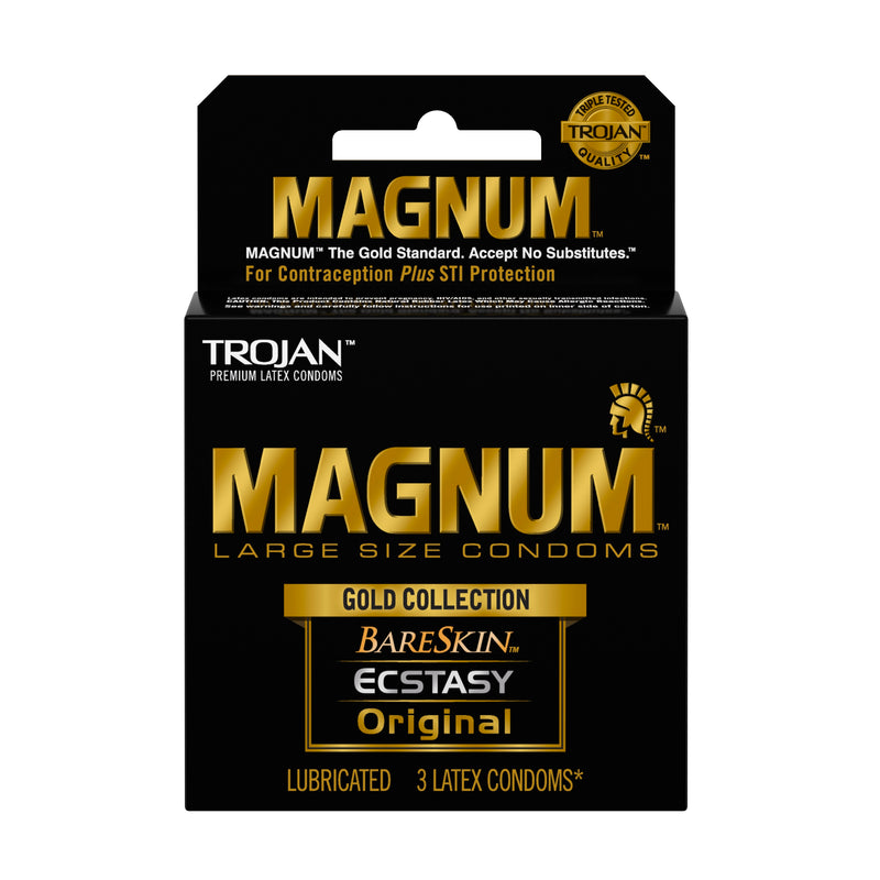 "Trojan Magnum Large Size Gold Collection Condoms - 3 Pack TJ01987"