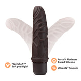 Dr. Skin Silicone - Dr. Robert - 7 Inch Vibrating Dildo - Brown