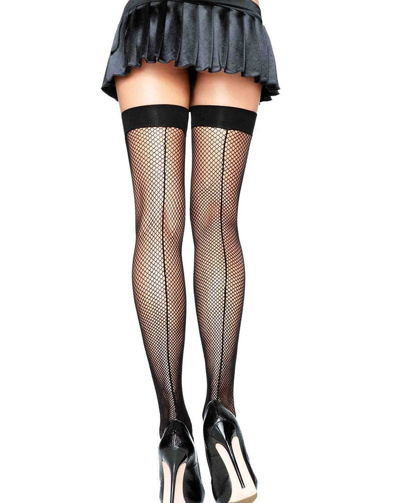 "Backseam Thigh Highs - One Size - Black LA-9112BLK"