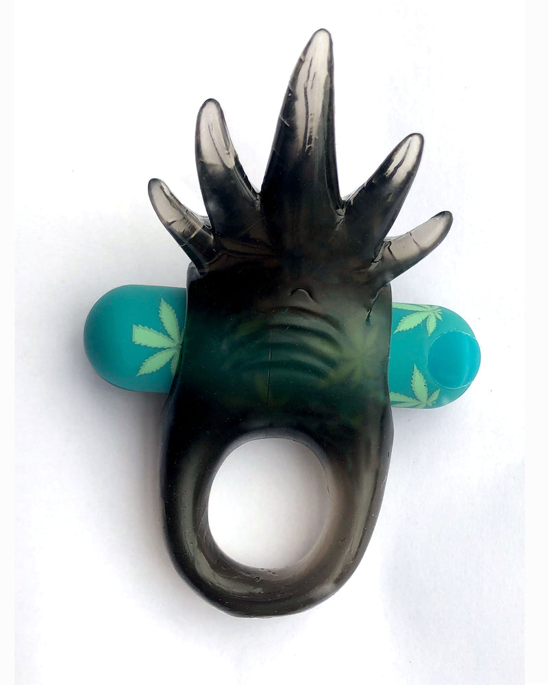 "Ziggy Pot Leaf USB Rechargeable Vibrating Erection Enhancer Ring - 420 Series MTMA1723-LF"