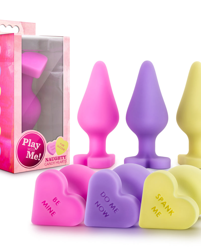 Naughty Candy Hearts Display - 9 Pieces - Assorted Colors