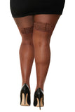 "Seam Back Fishnet Thigh High - Queen Size - Espresso DG-0001ESPQ"