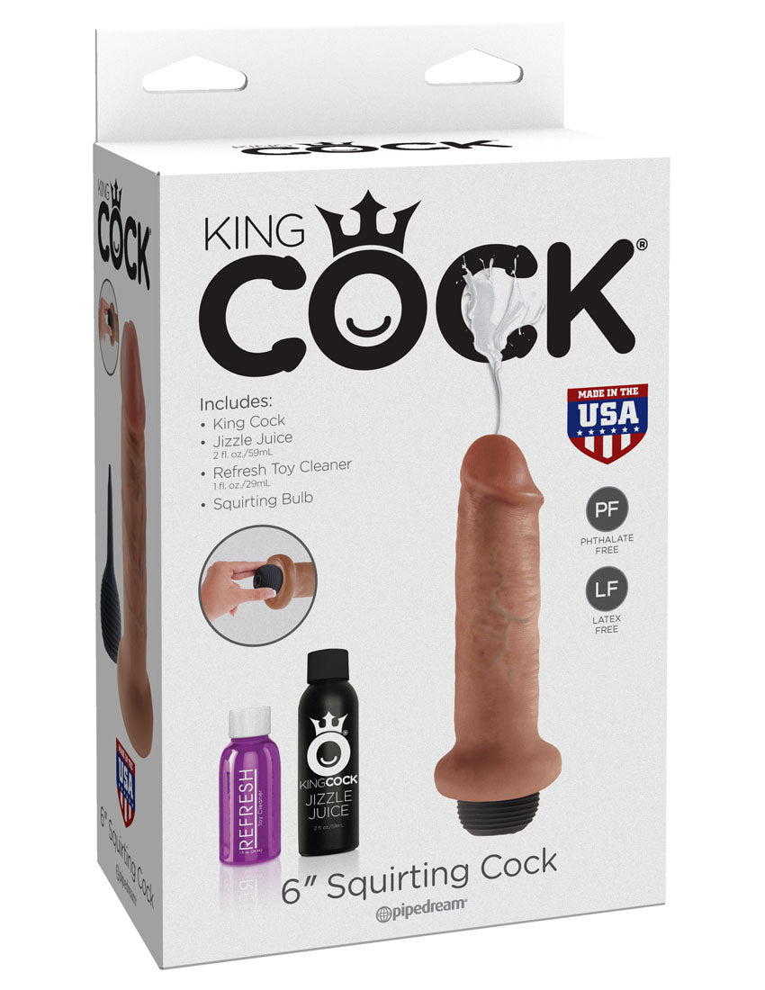 King Cock 6 Inch Squirting Cock - Tan