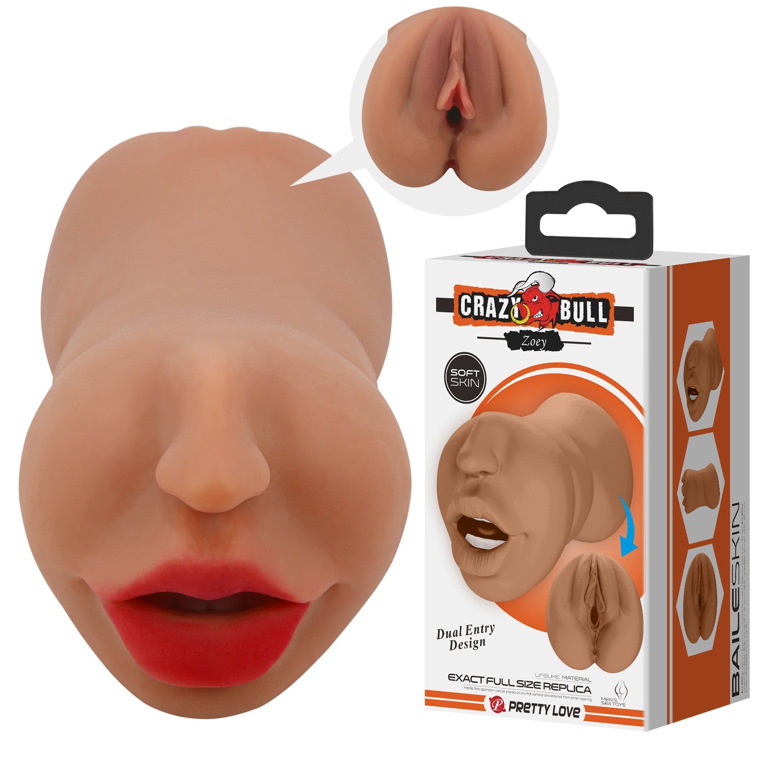 Zoey Mouth Masturbator Sleeve - Brown