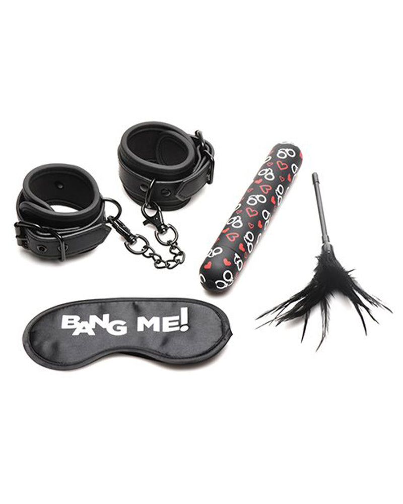 Bang - Bondage Kit - XL Bullet, Cuffs, Tickler and Blindfold - Black