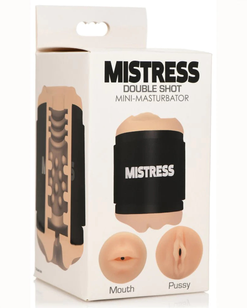 Mistress Double Shot Mouth and Pussy Stroker - Light