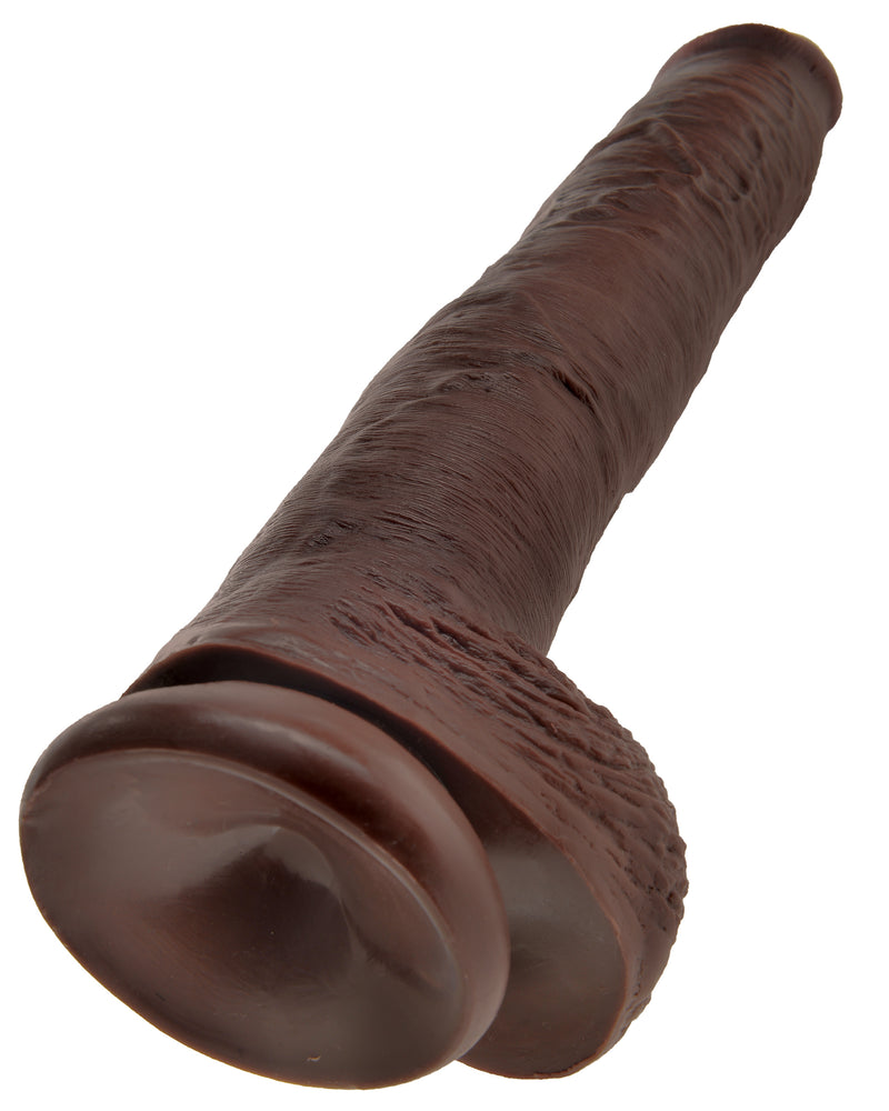 King Cock 14 Inch Cock With Balls - Brown