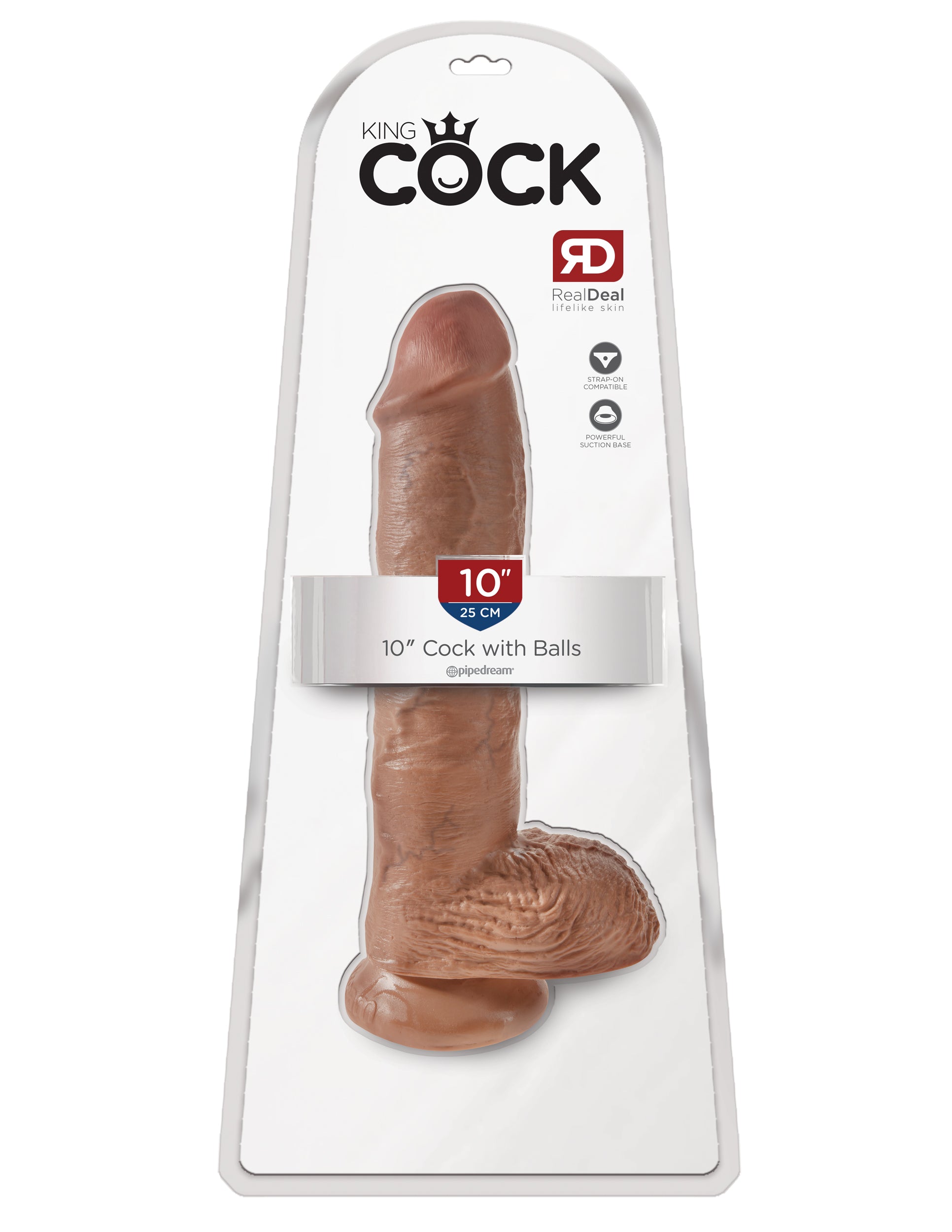 King Cock 10 Inch Cock With Balls - Tan