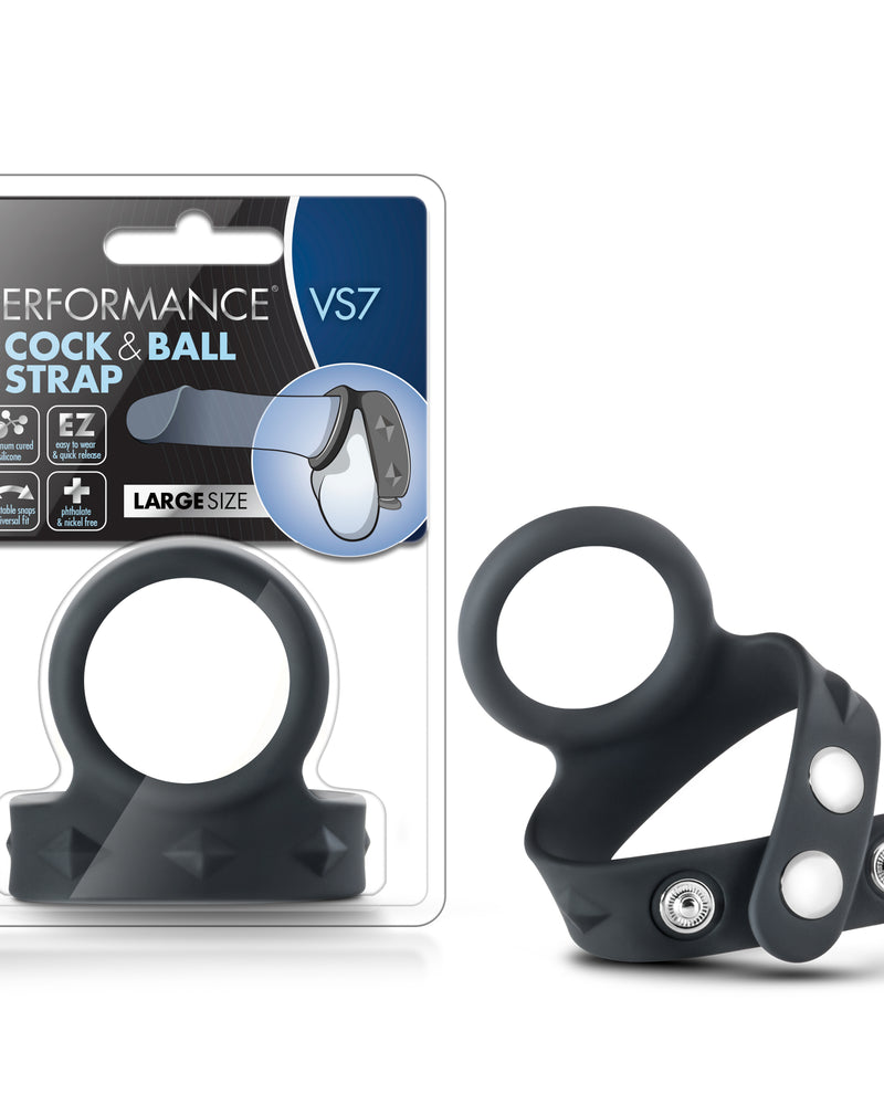 "Performance - Vs7 - Silicone Cock & Ball Strap Large - Black BL-91725"