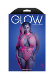 "Knockout Plunge Halter Teddy - Queen - Neon Pink FL-GL2133-QS-B"