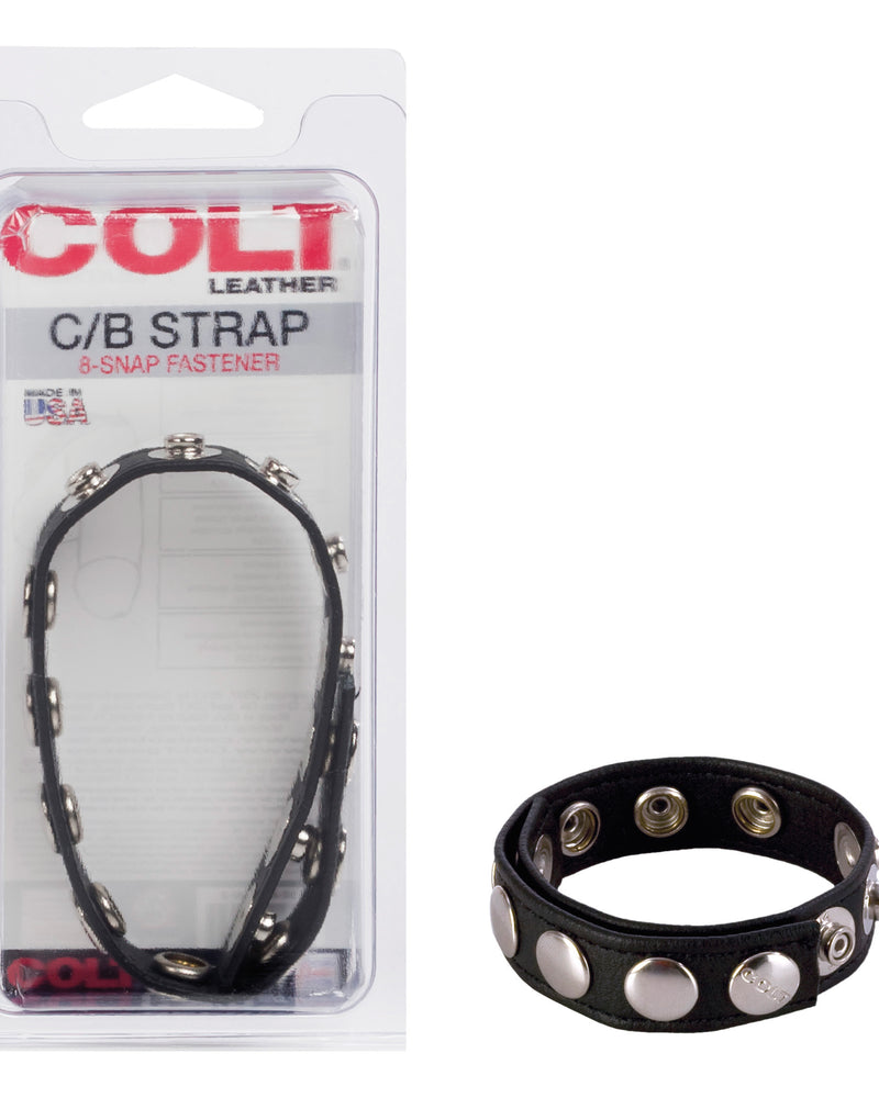 Colt 8 Snap Fastener Leather Strap - Black