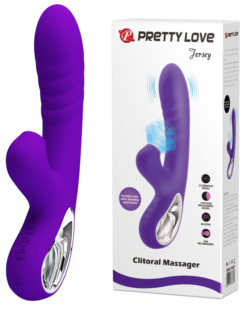 "Pretty Love Jersey Sucking and Vibrating Rabbit - Purple BI-014833"