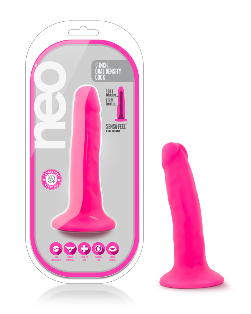 "Neo - 5.5 Inch Dual Density Cock - Neon Pink BL-59500"