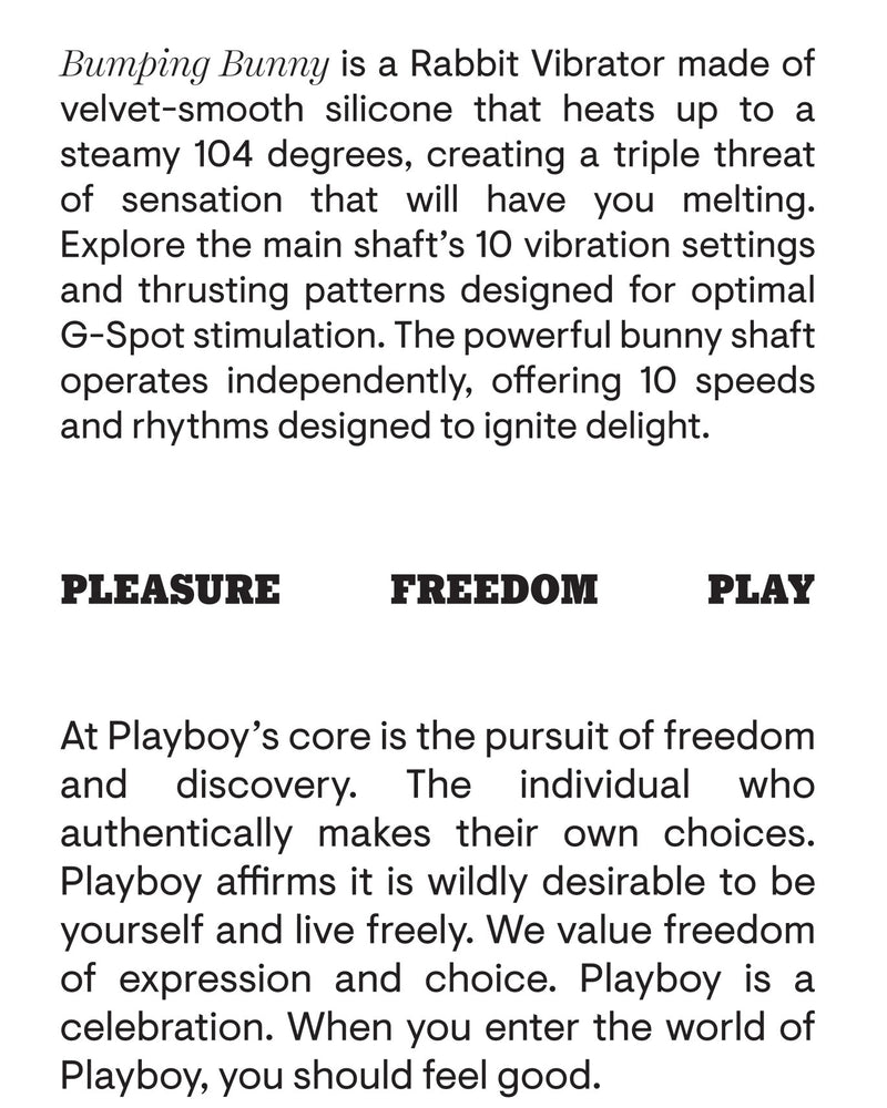 "Playboy Pleasure - Bumping Bunny - Rabbit Vibrator - Opal PB-RS-2369-2"