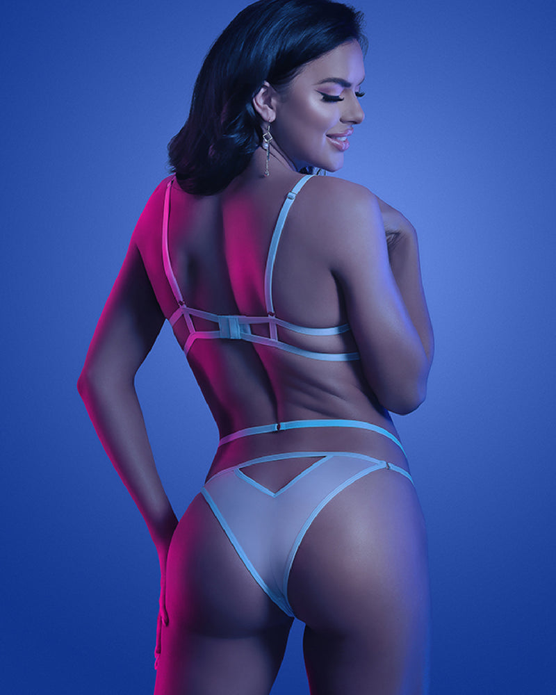 "Prismatic Bra and Panty - Medium/large - Light Blue FL-GL2130-ML-B"