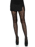 Leopard Net Tights - One Size - Black