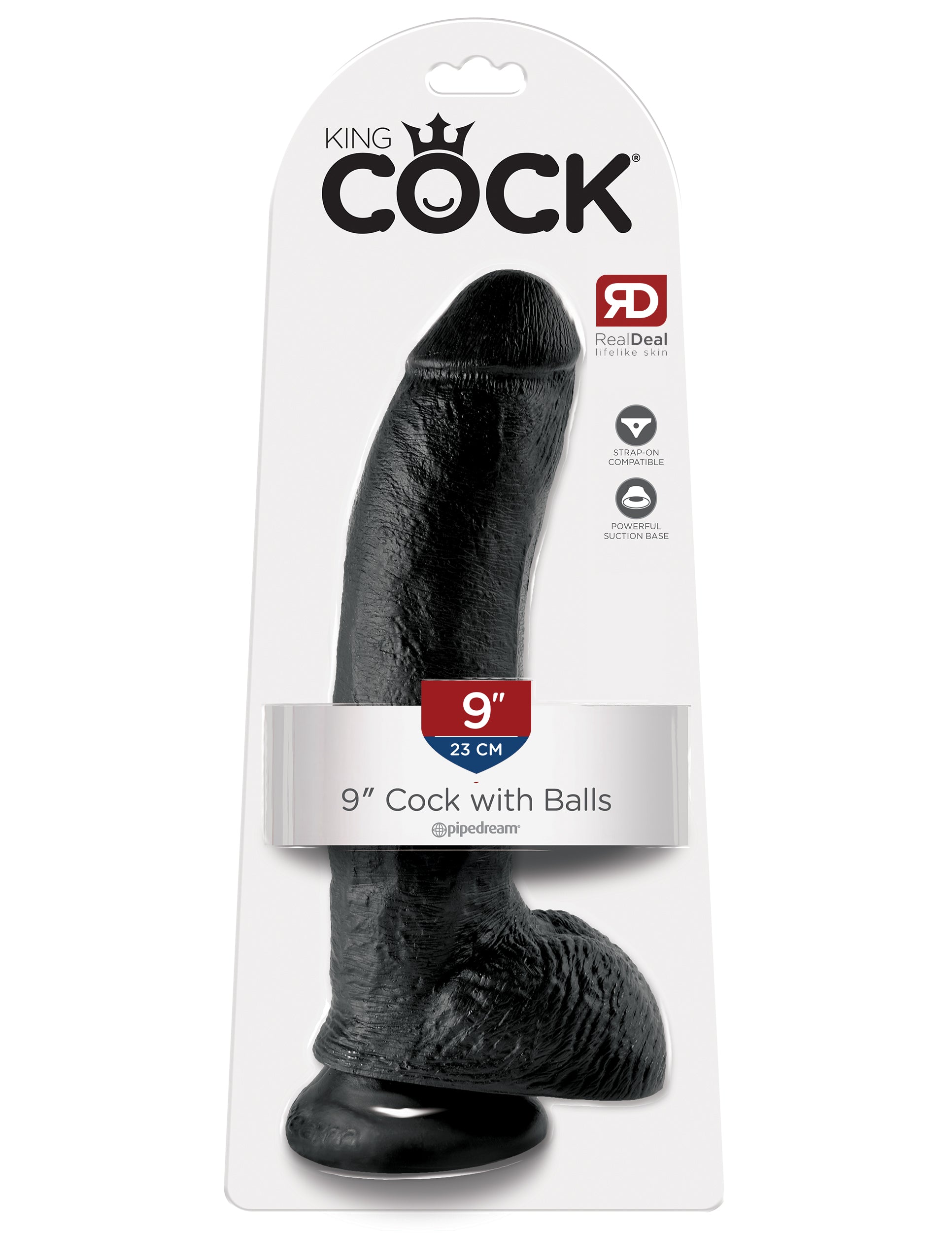 King Cock 9-Inch Cock With Balls - Black