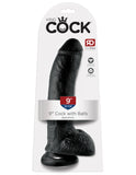 King Cock 9-Inch Cock With Balls - Black