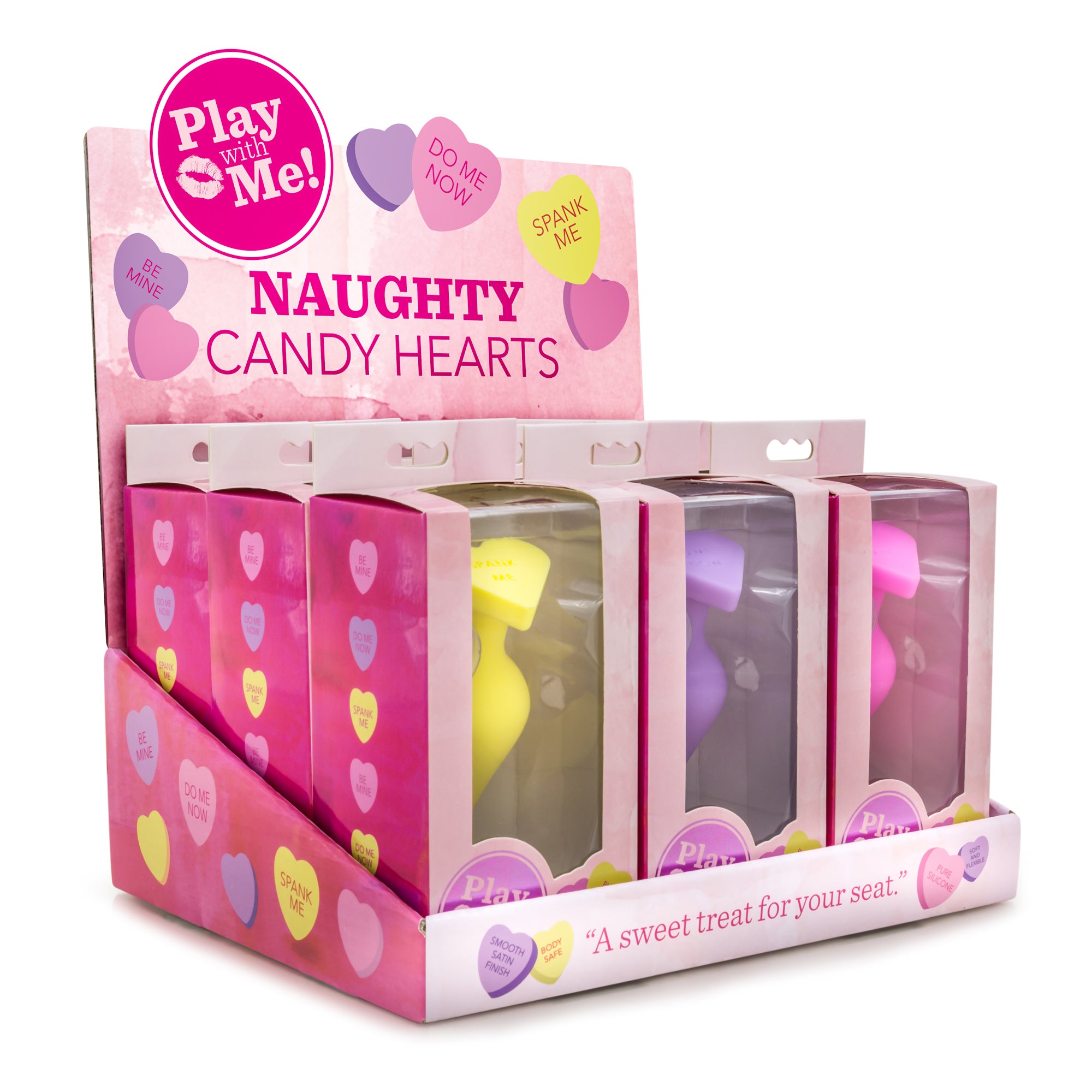 "Naughty Candy Hearts Display - 9 Pieces - Assorted Colors BL-99994"