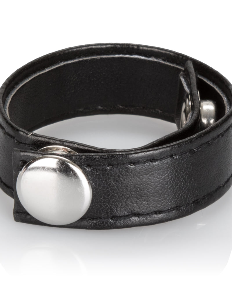 Leather Black 3-Snap Ring