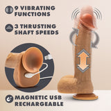 Dr. Skin Silicone - Dr. Phillips - 8.5 Inch Thrusting Dildo - Tan