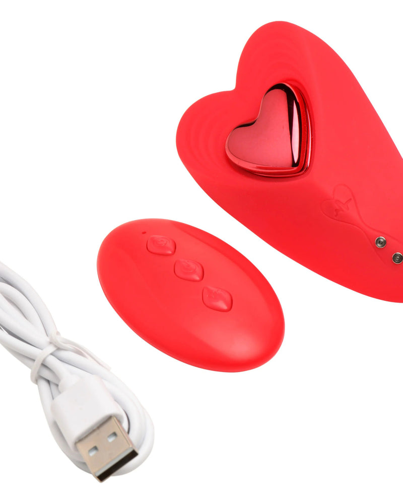 "Love Connection Silicone Panty Vibe With Remote Control - Red FR-AH368"