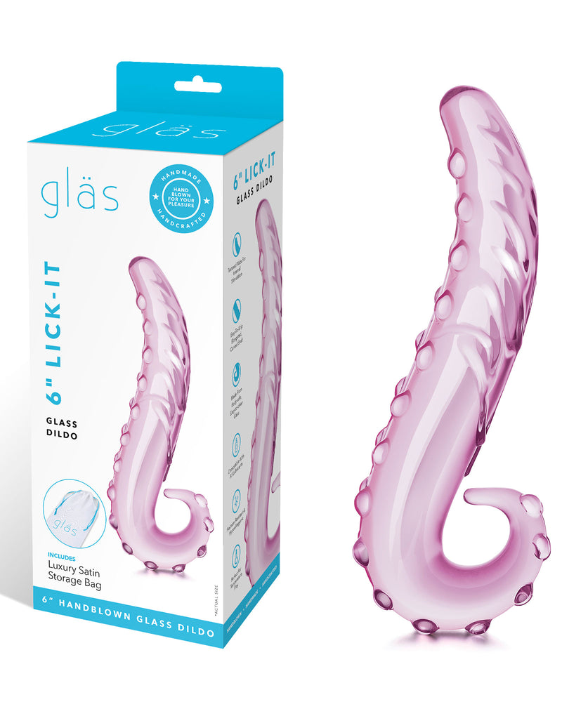 "6 Inch Lick-It Glass Dildo GLAS-158"