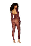 "Catsuit Bodystocking and Shrug - One Size - Burgundy DG-0417BUROS"