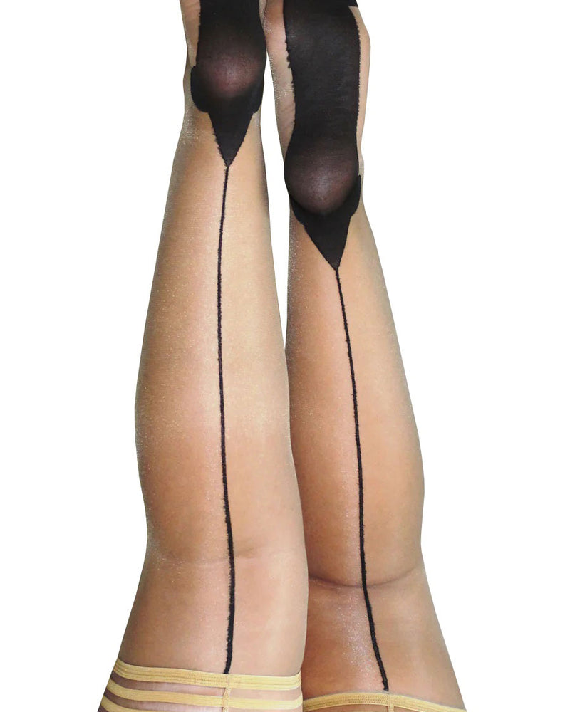 "Ruby - Cuban Heel Thigh High - Size D - Nude KX-1318D-NUD-D"