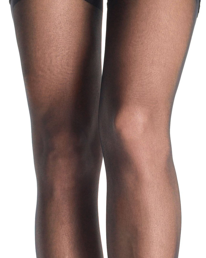"Sheer Thigh Highs - Queen Size - Black LA-1767Q"