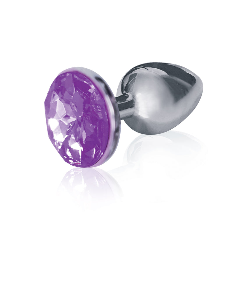 "The 9's the Silver Starter Bejeweled Stainless Steel Plug - Violet ICB2607-2"