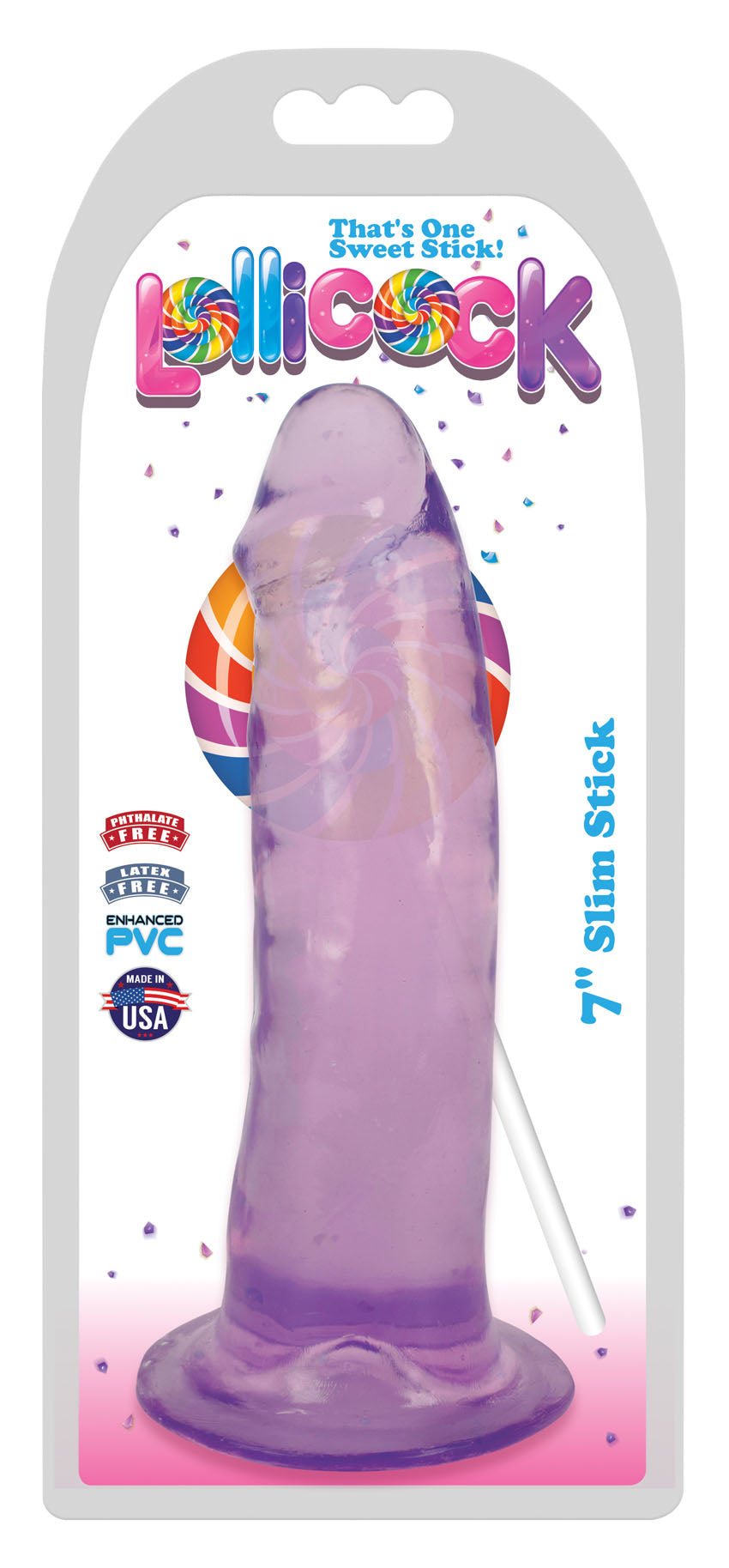 "Lollicock 7 Inch Slim Stick - Grape Ice CN-14-0506-51"