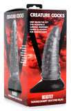 Beastly Tapered Bumpy Silicone Dildo - Silver