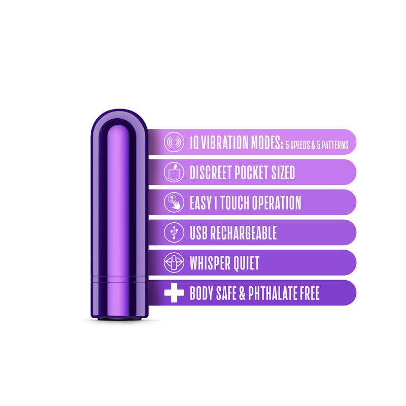 "Kool Vibes - Rechargeable Mini Bullet - Grape BL-14301"