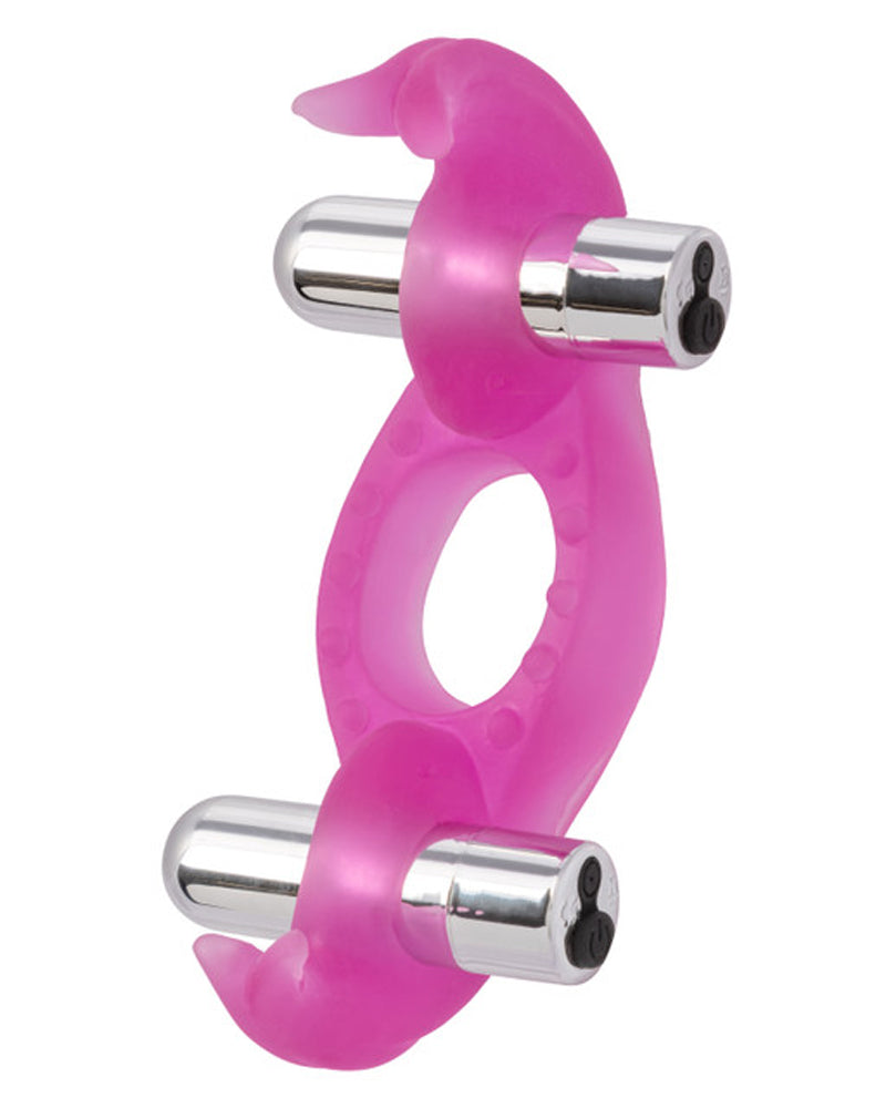 "Silicone Triple Orgasm Erection Enhancer Pink Rechargeable SE1838043"