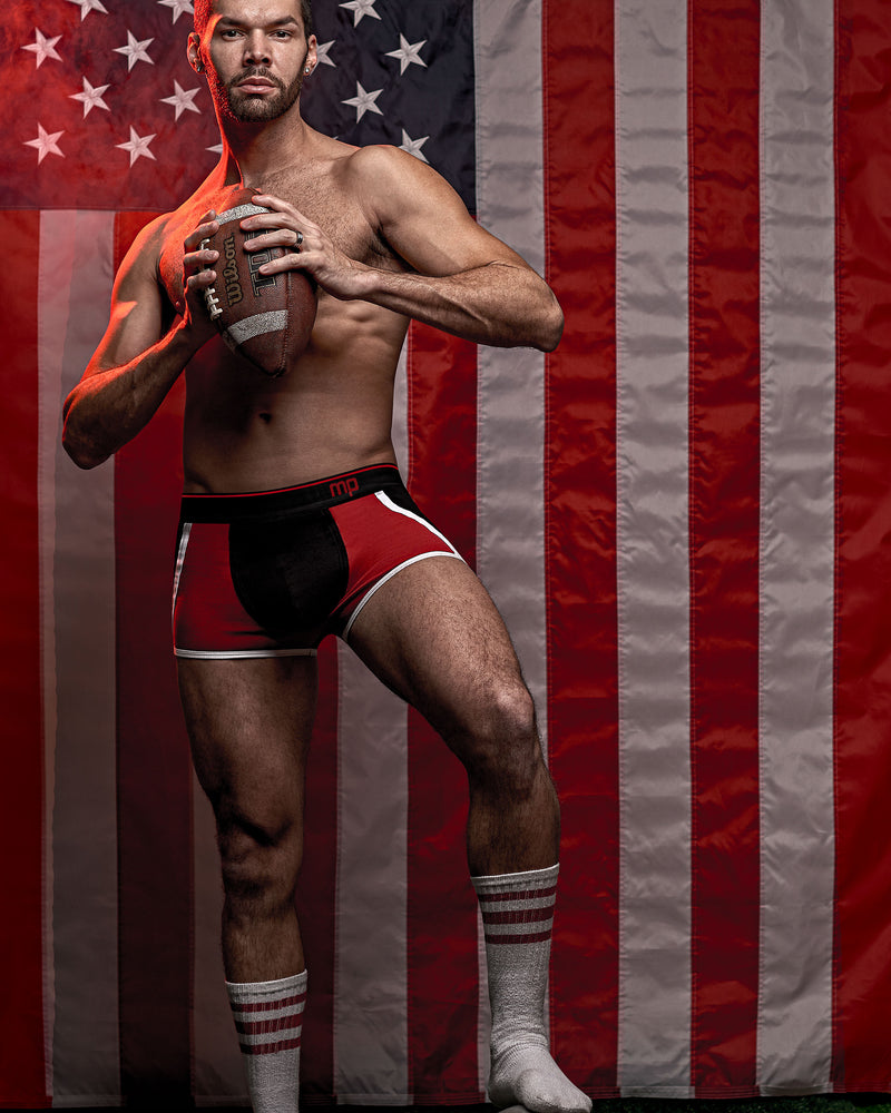 Retro Sport Panel Short - Small - Black/ Red
