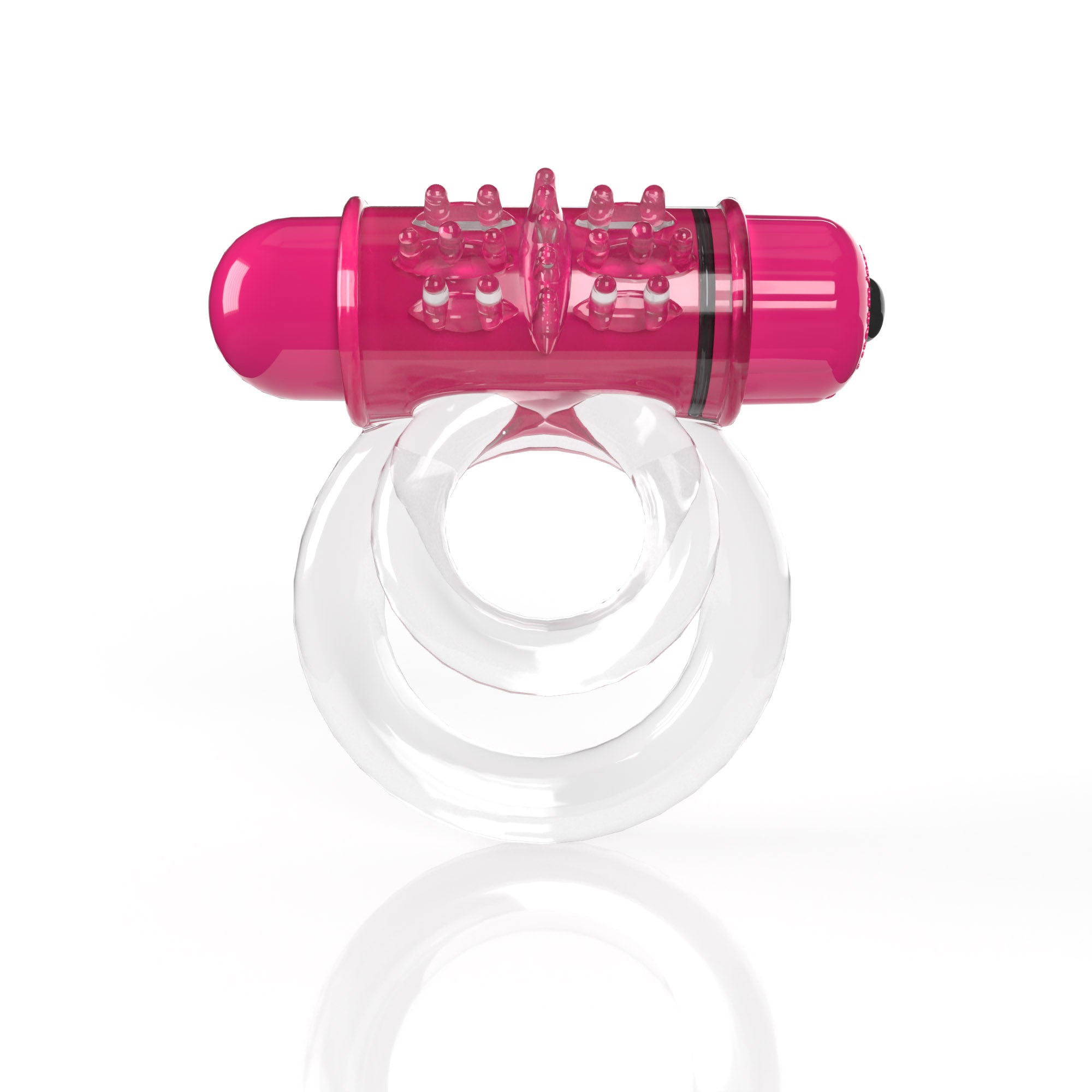 Screaming O 4b - Double O Super Powered Vibrating Double Ring - Strawberry