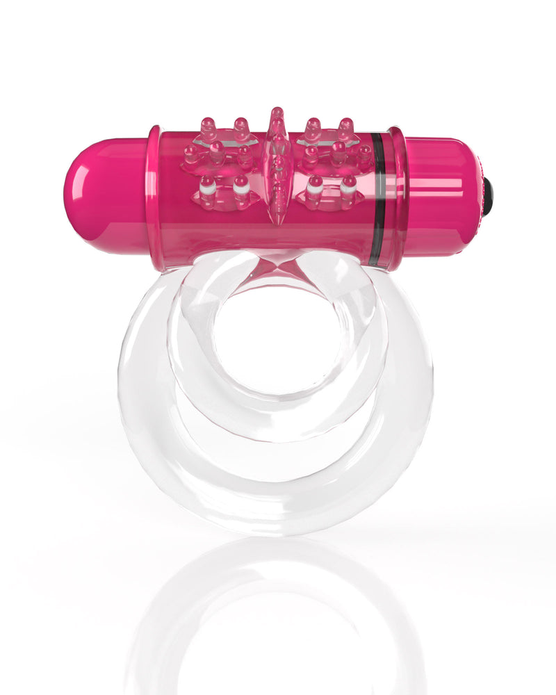 Screaming O 4b - Double O Super Powered Vibrating Double Ring - Strawberry