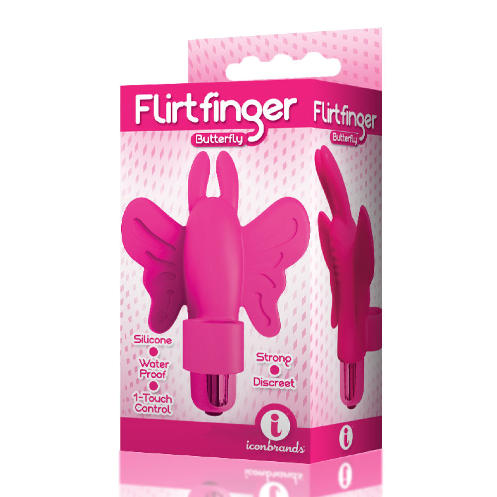 "The 9's Flirt Finger Butterfly Finger Vibrator - Pink ICB2670-2"