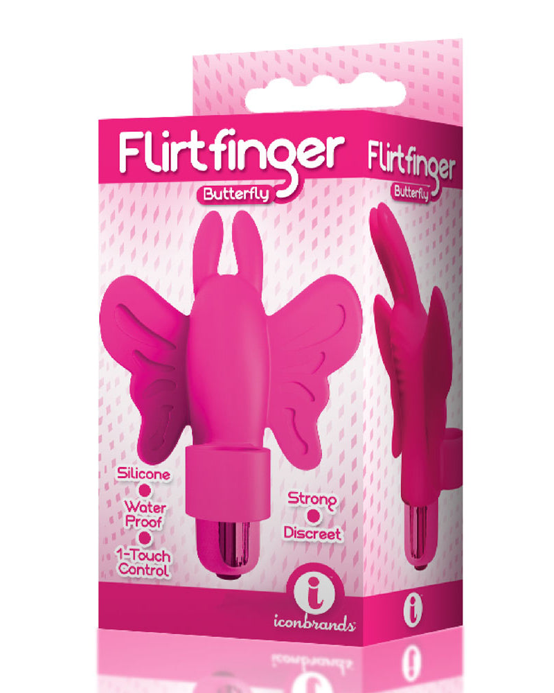 "The 9's Flirt Finger Butterfly Finger Vibrator - Pink ICB2670-2"