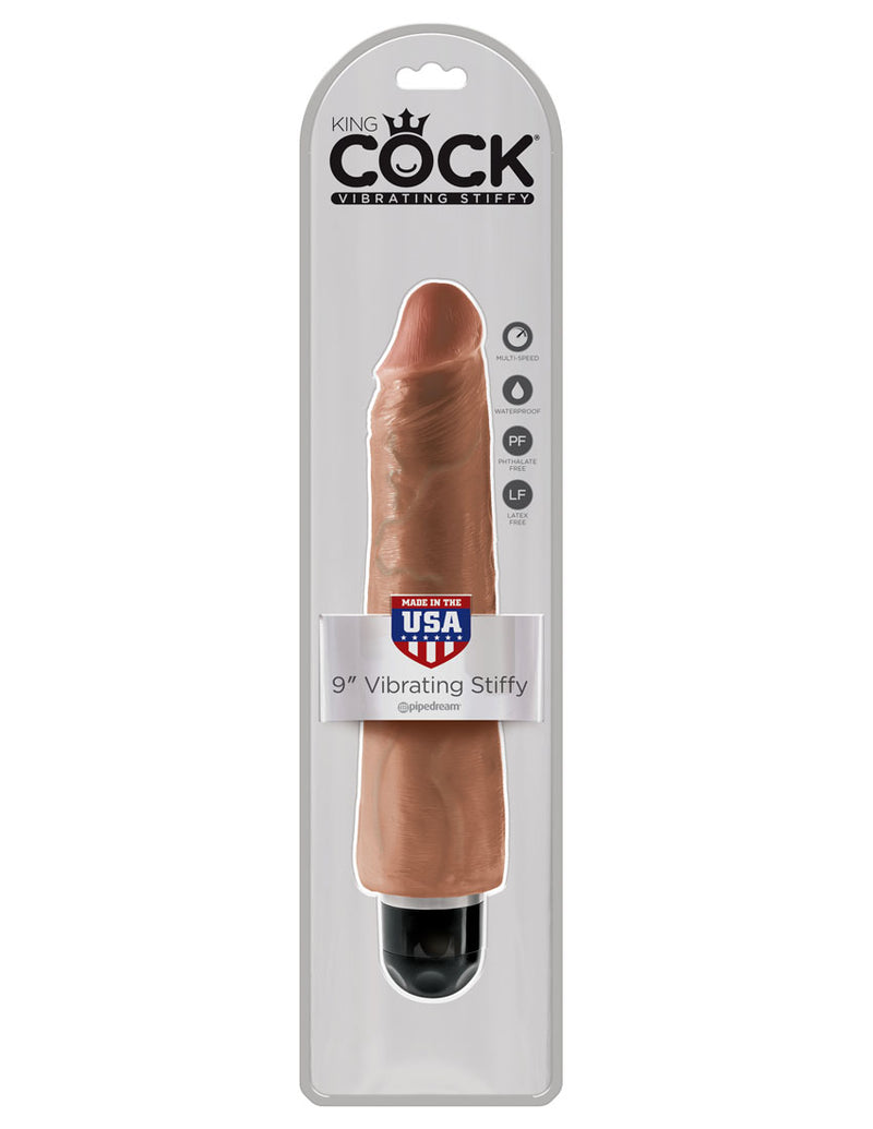 King Cock 9 Vibrating Stiffy - Tan